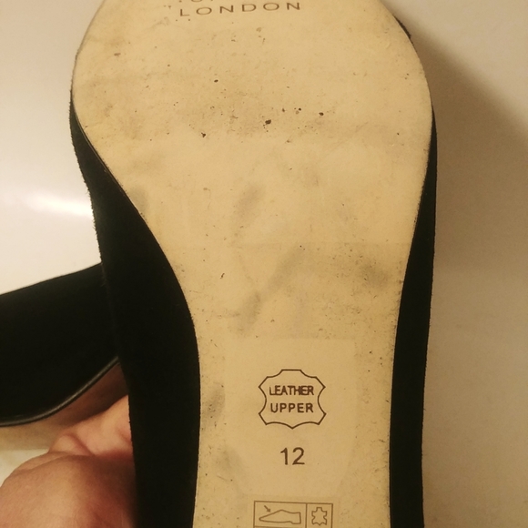 Sasha London Black Suede Heel Pumps sz 12 - Picture 5 of 6